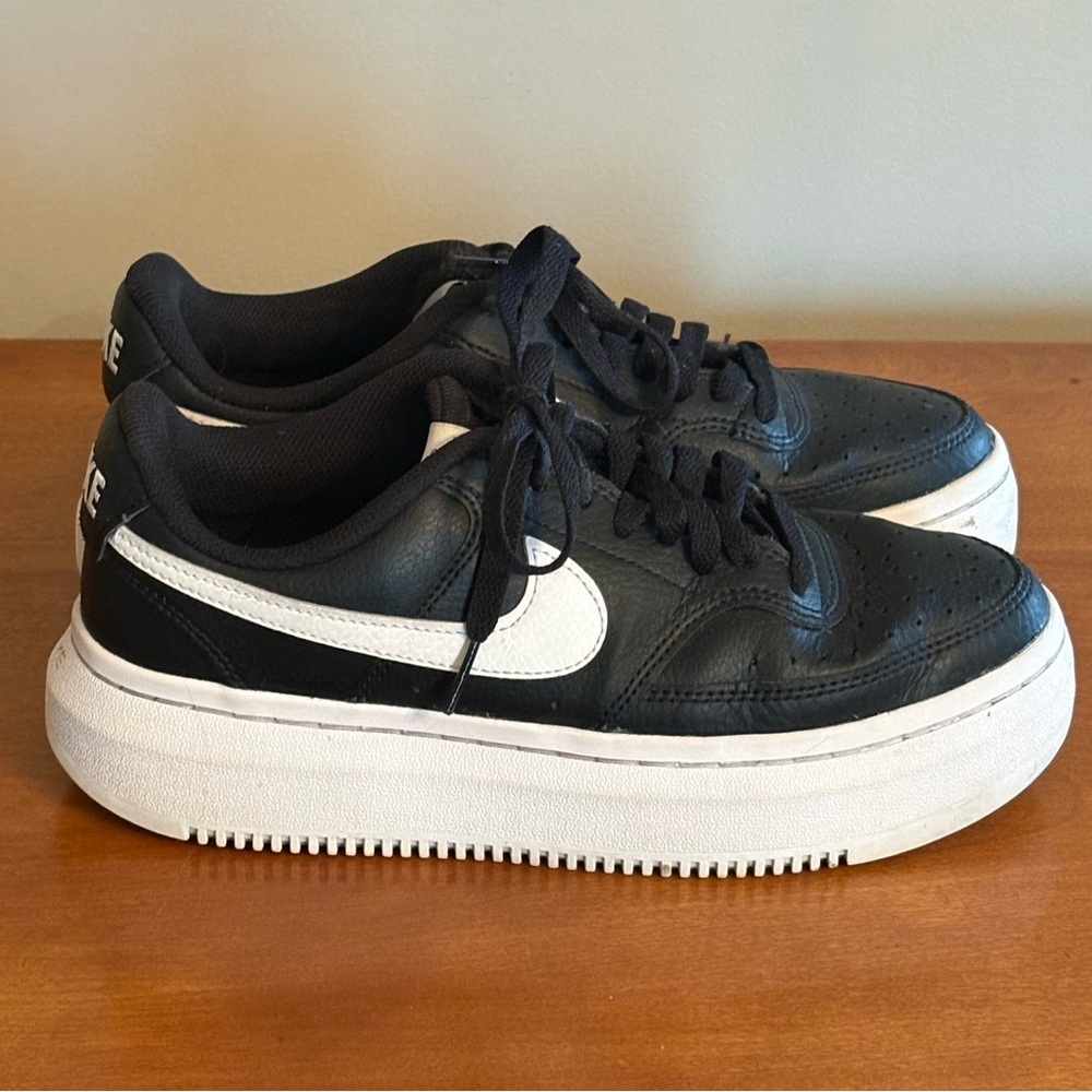 Nike Women's Black and White Platform Sneakers